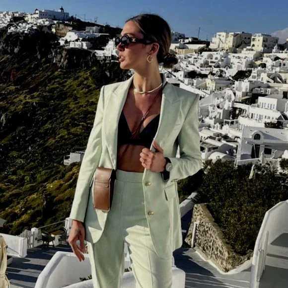 Zara Jackets Coats Zara Women New Fitted Blazer Golden